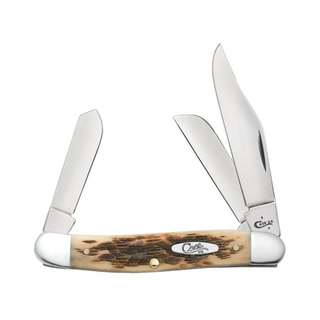 Case Amber Bone SS - Peach Seed Jig Stockman (6347 SS)