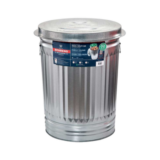 Galvanized Steel Trash Can with Lid