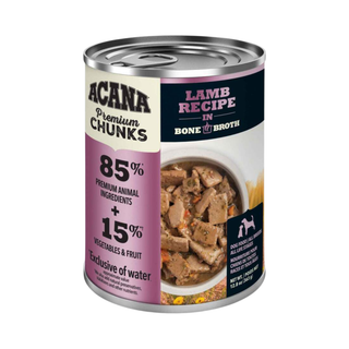 Acana Premium Chunks Grain Free Lamb Recipe In Bone Broth Wet Dog Food
