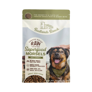 Badlands Ranch Superfood Complete Raw Coated Morsels Beef Dog Food