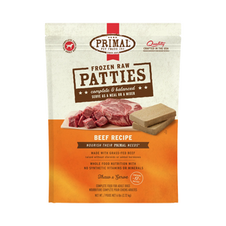 Primal Frozen Raw Dog Food- Beef Pattie