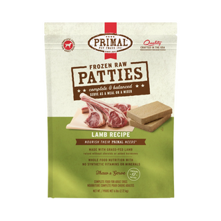 Primal Frozen Raw Dog Food- Lamb Pattie