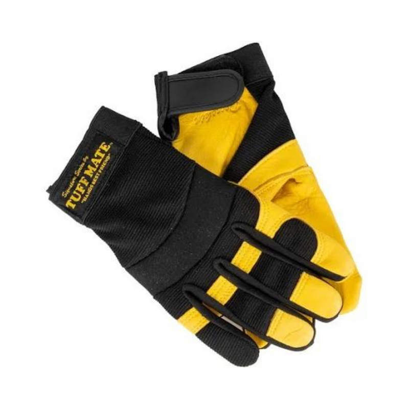 Premium Grain Deerskin Gloves with Mesh Back & Velcro Wrist