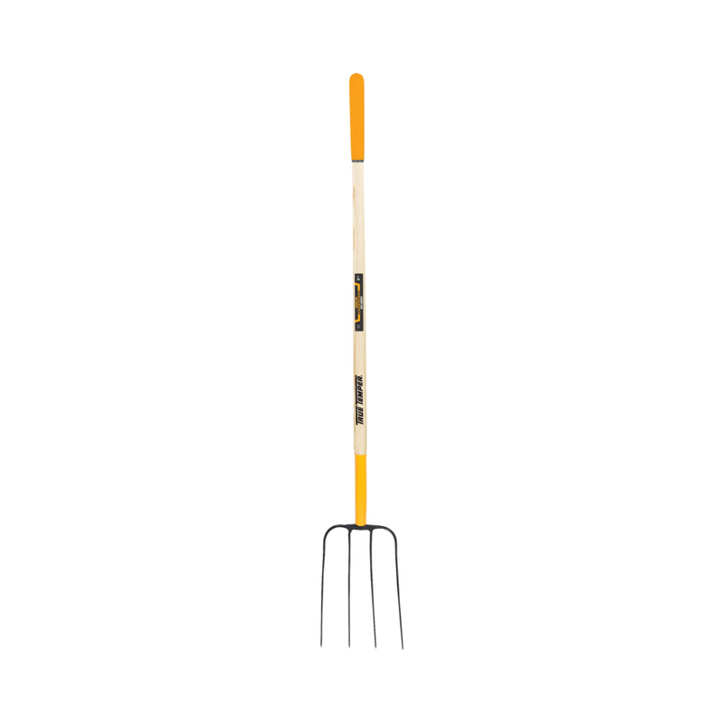 True Temper 4 Tine Manure Fork with Cushion End Grip on Handle
