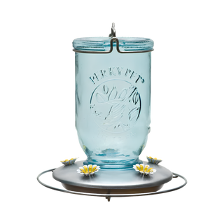 Mason Jar Glass Hummingbird Feeder