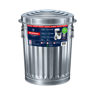 Galvanized Steel Trash Can with Lid