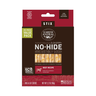 Earth Animal Dog Treat No Hide Stix 20 Pack