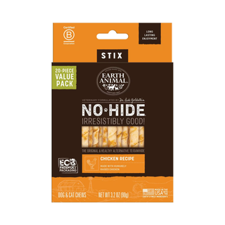 Earth Animal Dog Treat No Hide Stix 20 Pack