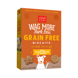 Wag More 7 oz Gluten Free Mini Biscuits Peanut Butter Apple Dog Treat