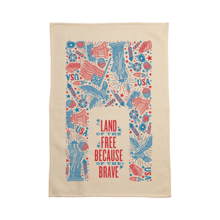 Land Of The Free Because Of The Brave Kitchen Towel