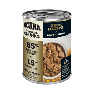 Acana Premium Chunks Grain Free Duck Recipe in Bone Broth Wet Dog Food