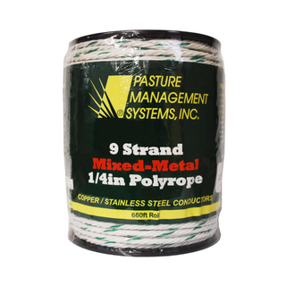 9 Strand Mixed Metal 1/4" Polyrope