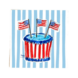 America Birthday Cake & Stripes Cocktail Napkins