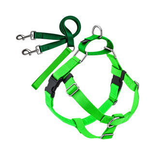 2 Hounds Design Neon Green Freedom No-Pull Dog Harness with Training Leash