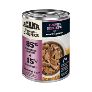 Acana Premium Chunks Grain Free Lamb Recipe In Bone Broth Wet Dog Food