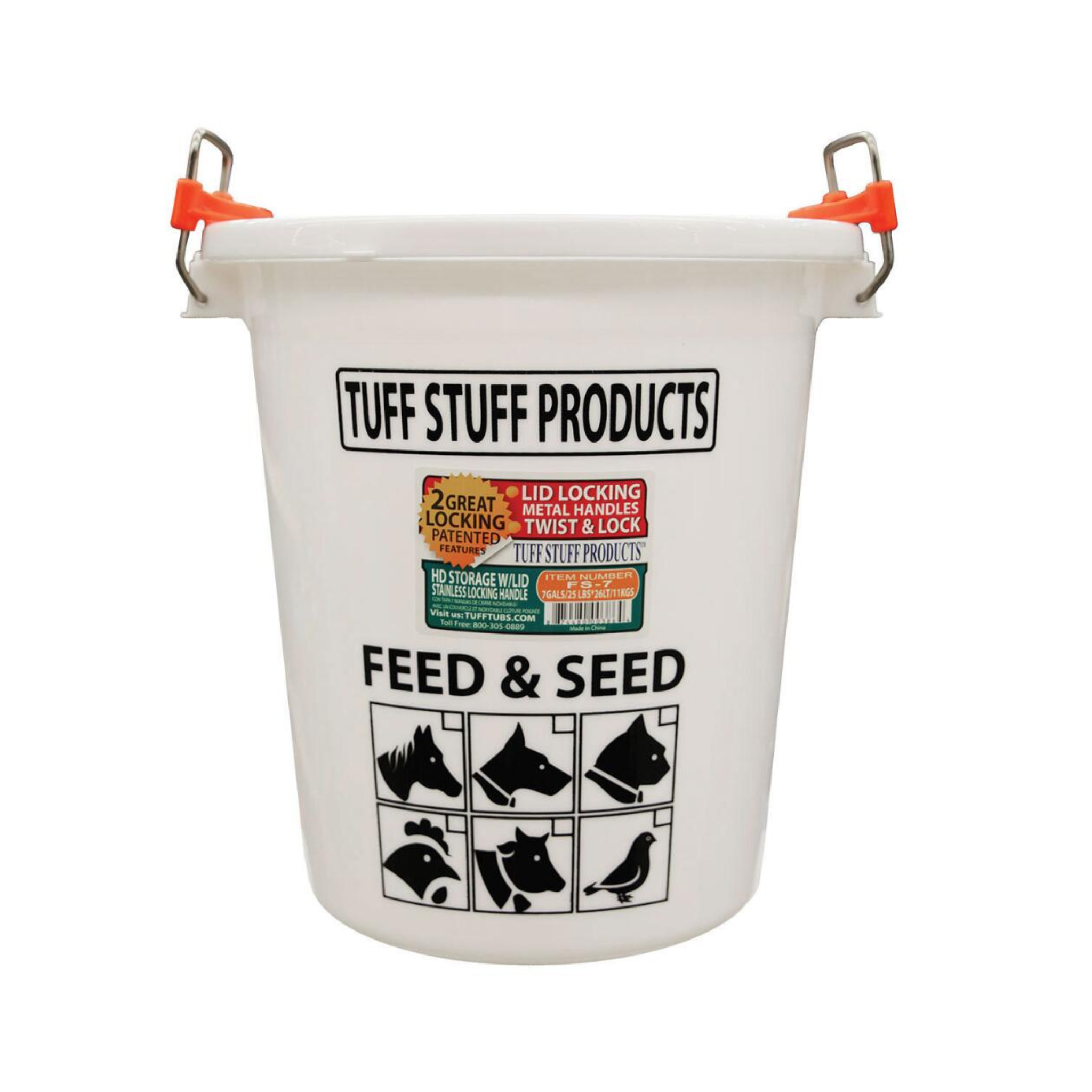Tuff Stuff Feed & Seed Storage Bin with Locking Lid