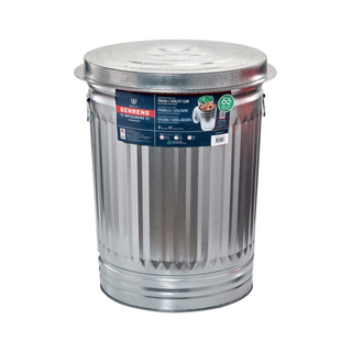 Galvanized Steel Trash Can with Lid - Pittsboro Feed